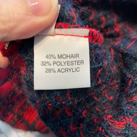 Vintage Edinburgh Scottish Tartan Plaid Cardigan Sweater Mohair Blend L - Picture 7 of 9